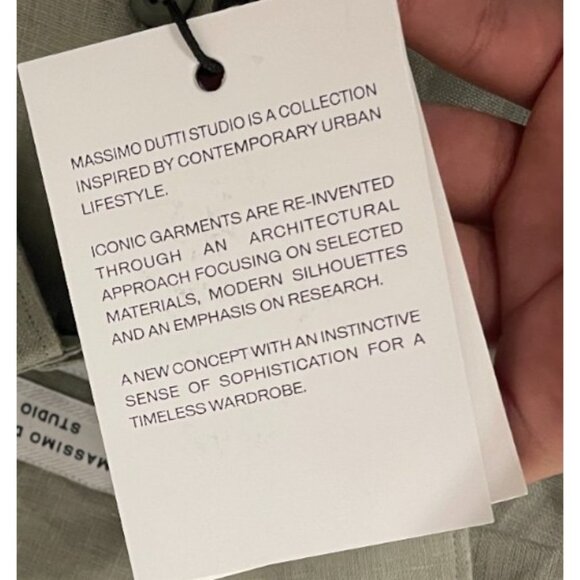 Massimo Dutti Studio Mens Dress Shirt Linen XL Green Gray 8411/840 NWT - Picture 6 of 14